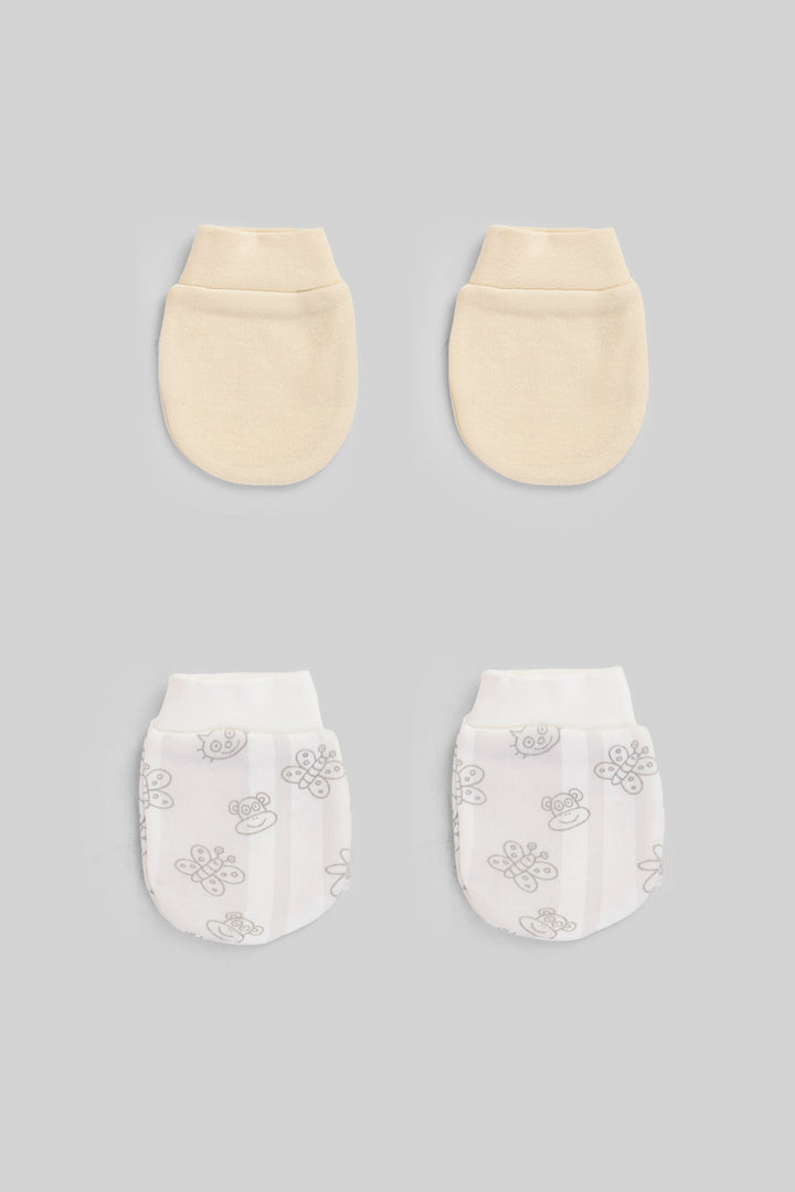 Printed Baby Mittens Pack Of 2
