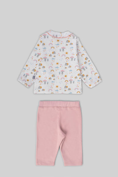 Rouned Printed Pajamas Set