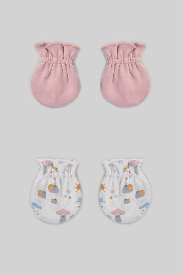 Printed Baby Mittens Pack Of 2