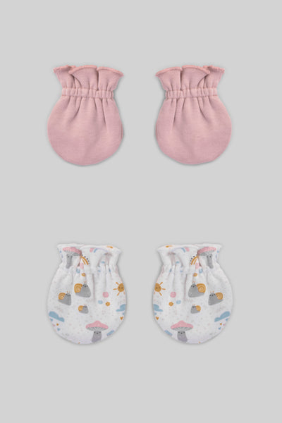 Printed Baby Mittens P/2