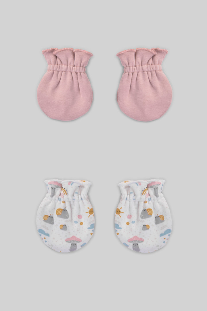 Printed Baby Mittens Pack Of 2