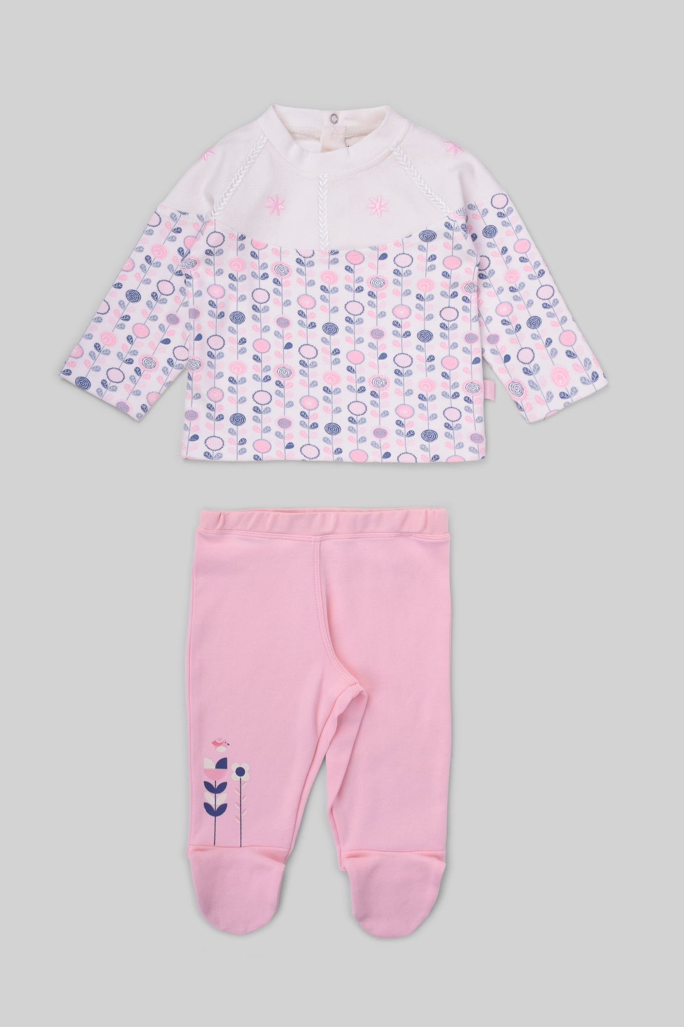 Rouned Printed Pajamas Set