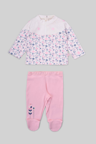 Rouned Printed Pajamas Set