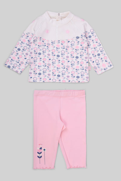 Rouned Printed Pajamas Set