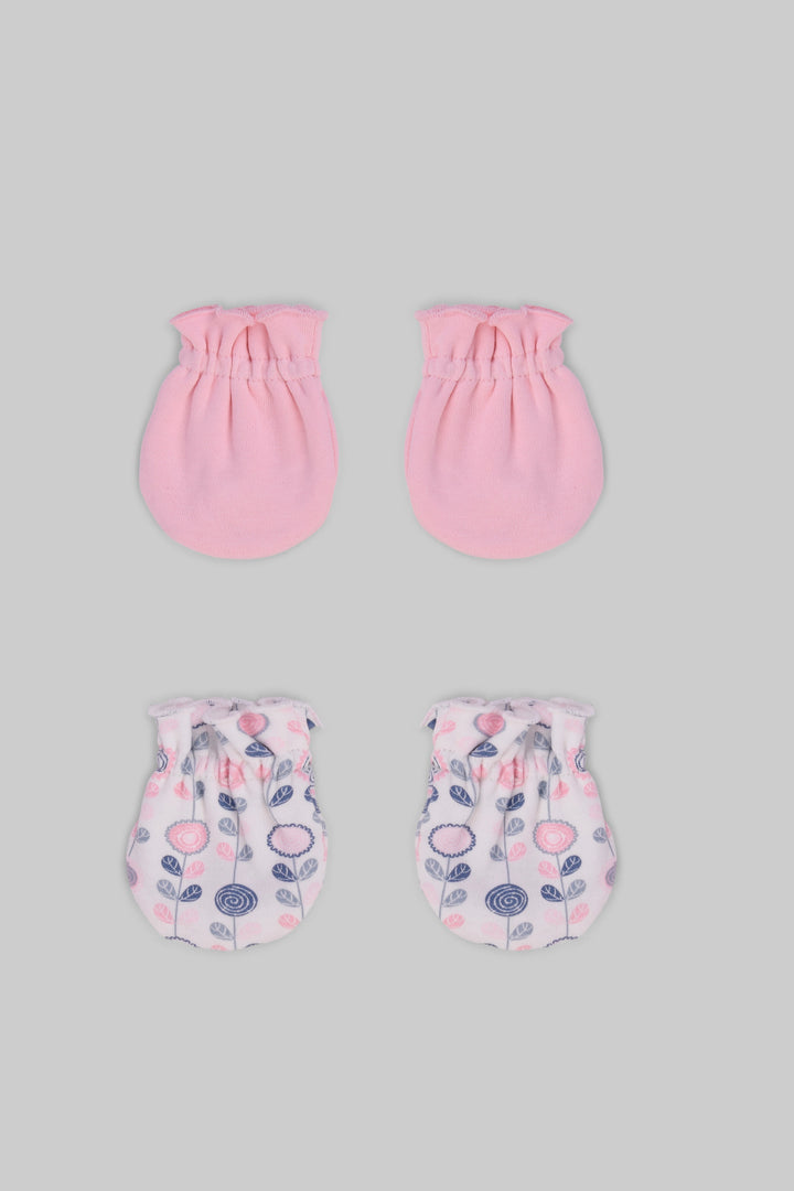 Embroidered Baby Mittens Pack Of 2