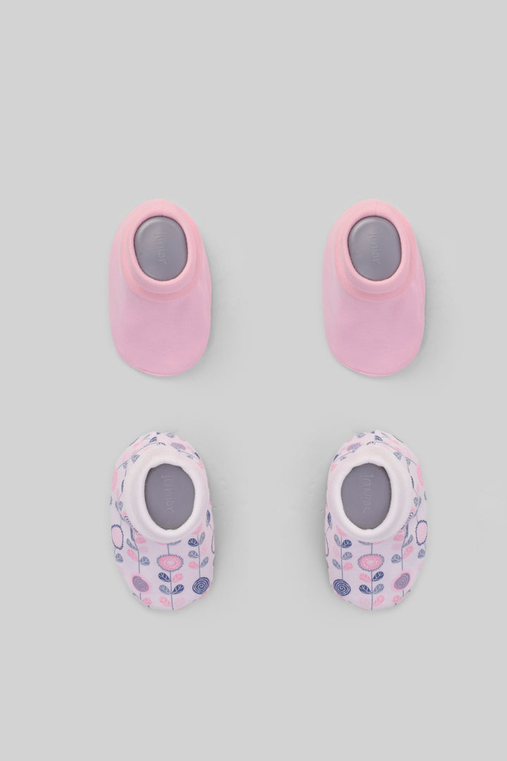 Embroidered Baby Slippers Pack Of 2