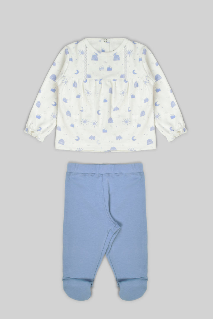 Rouned Printed Pajamas Set