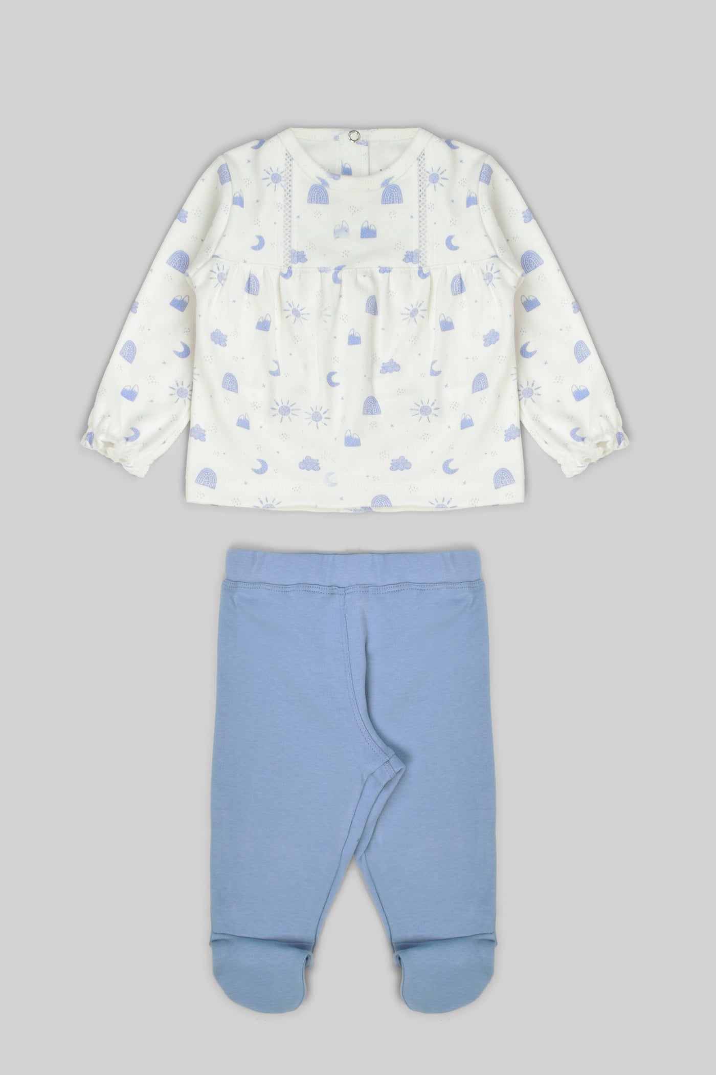 Rouned Printed Pajamas Set