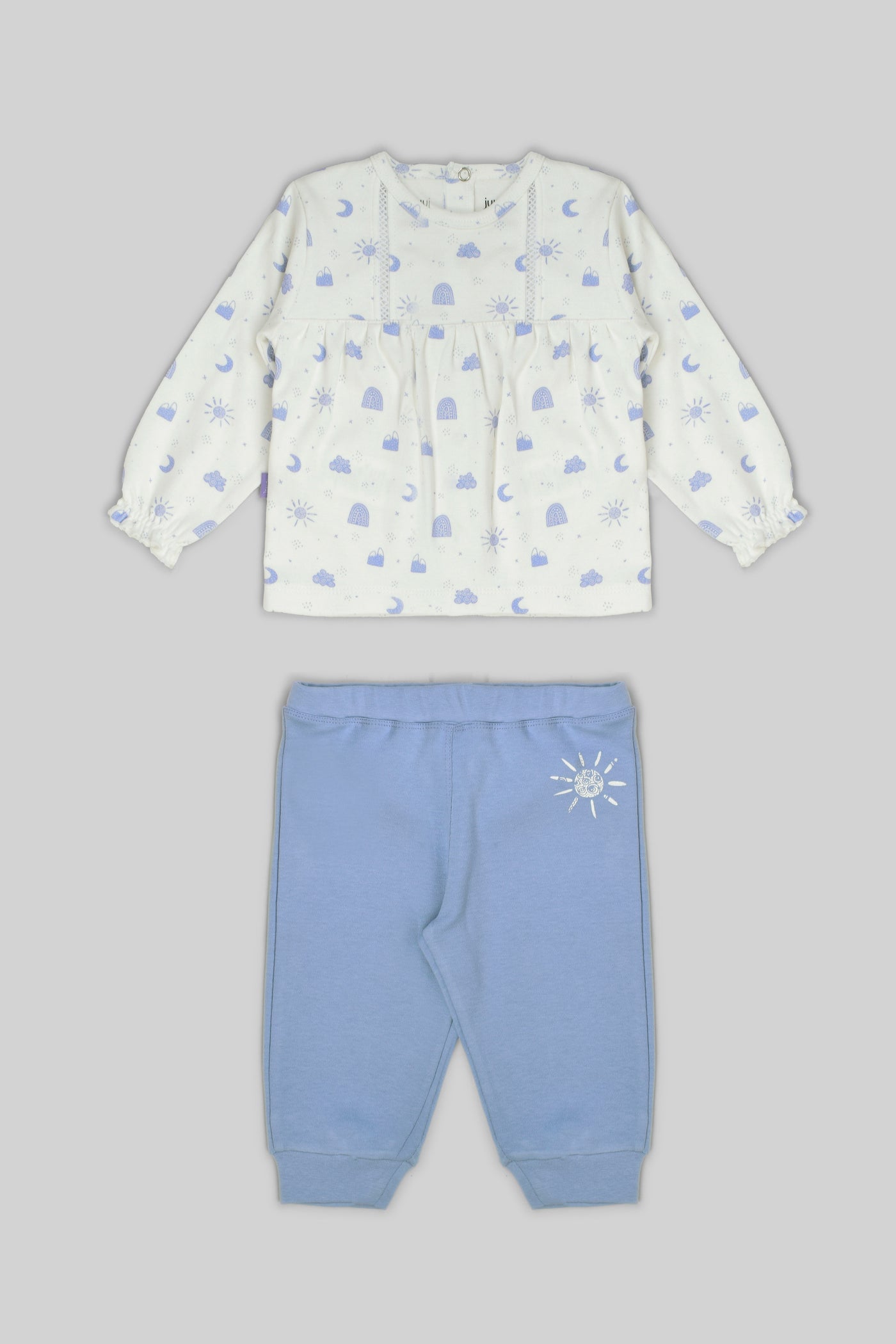 Rouned Printed Pajamas Set