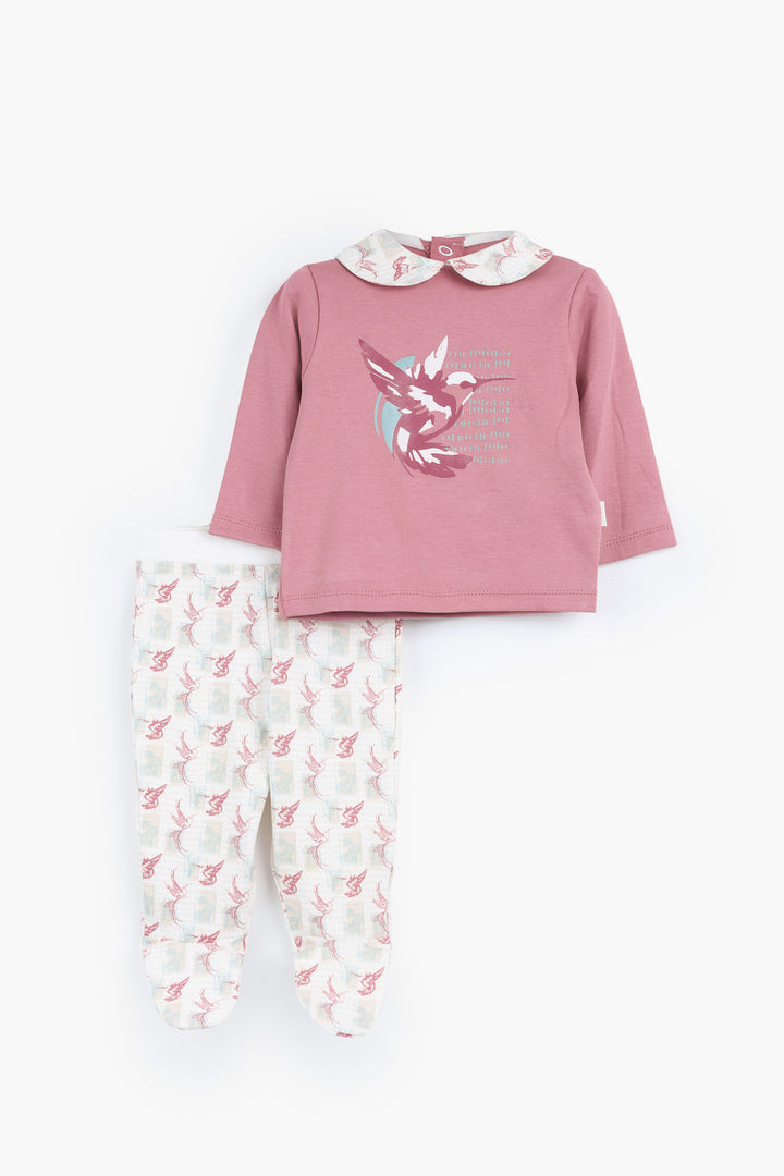 Round Printed Pajamas Set 3-2685-25
