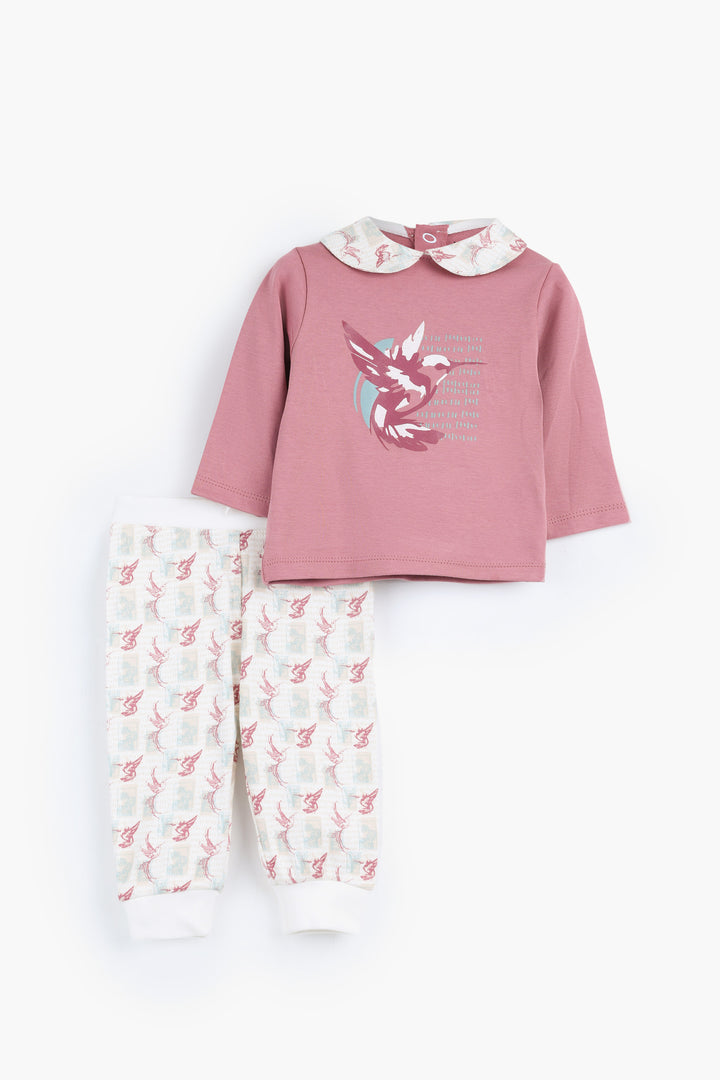 Round Printed Pajamas Set 3-2685-25
