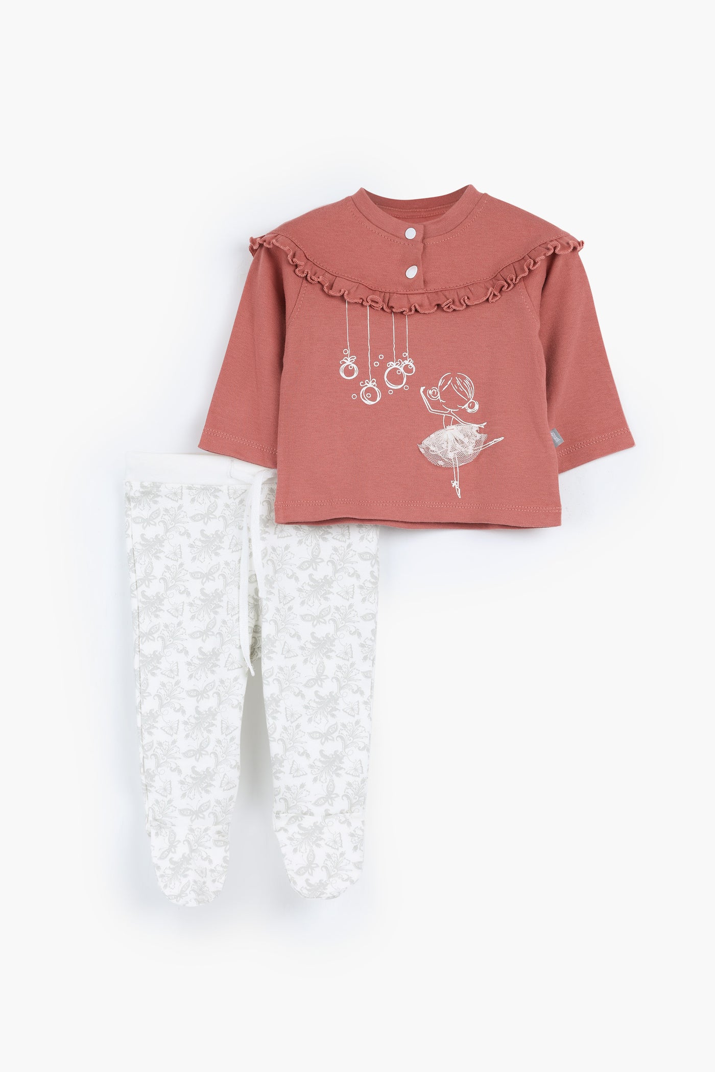 Round Printed Pajamas Set 3-2704-25