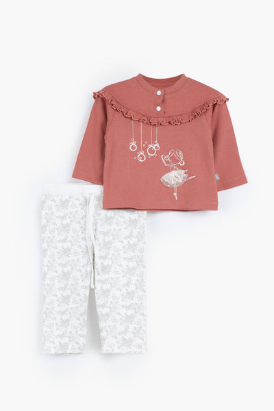 Round Printed Pajamas Set 3-2704-25