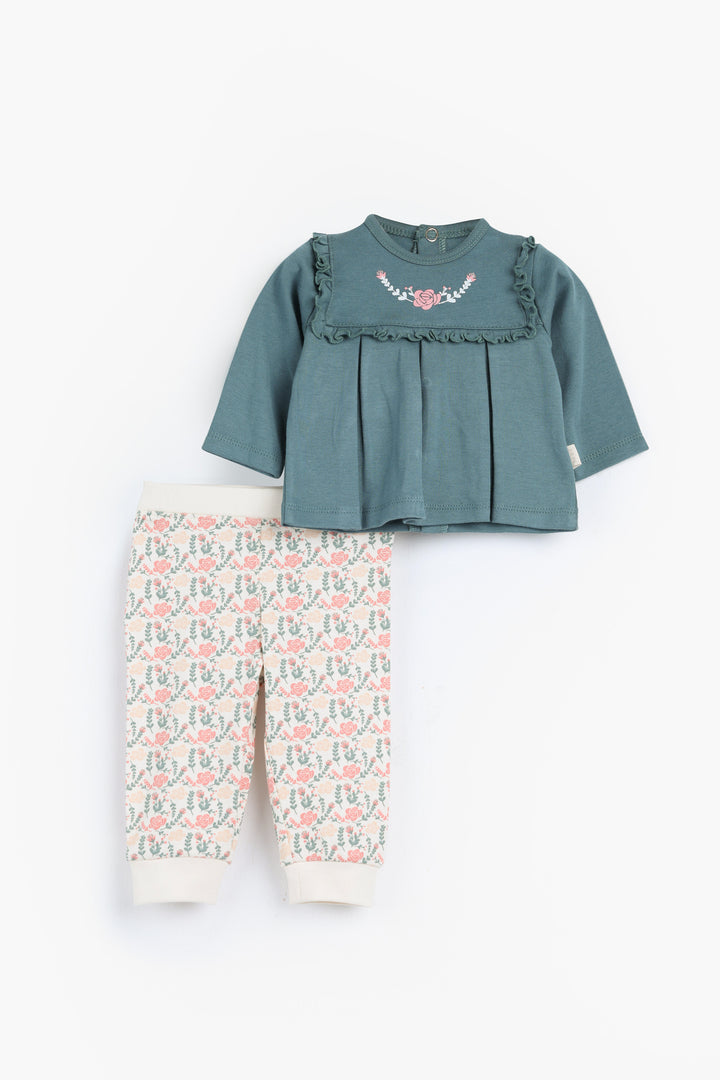 Round Printed Pajamas Set 3-2715-25