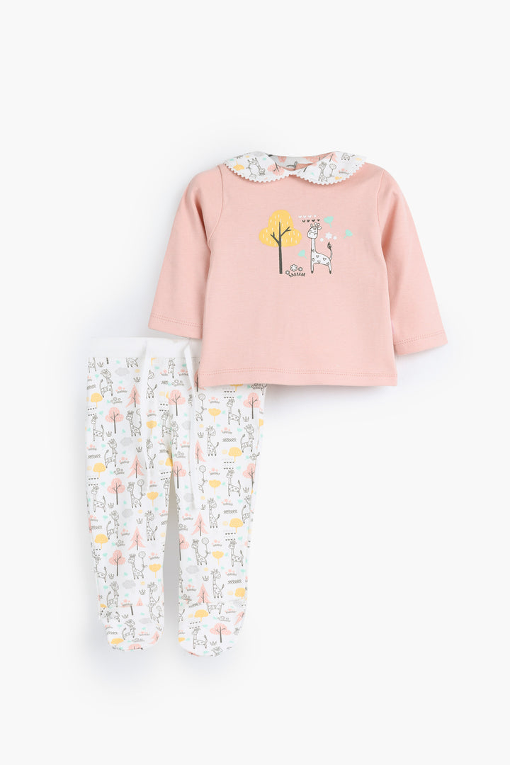 Round Printed Pajamas Set 3-2724-25