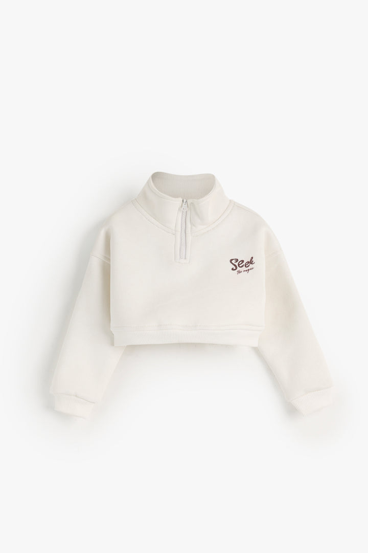 Over Size Crop Sweat Shirt