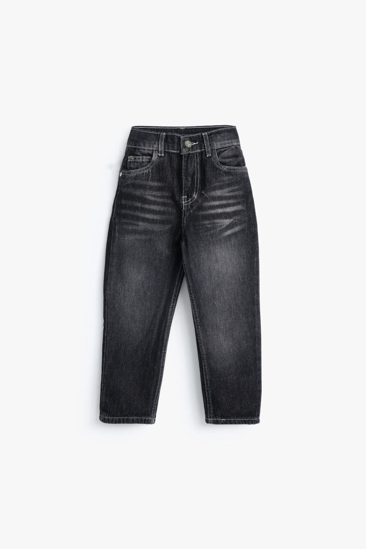 Boys Medium Grey Straight Fit Pant