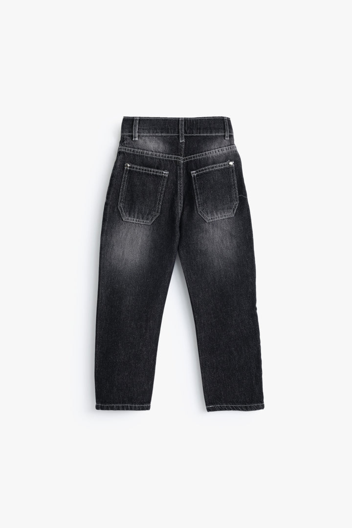 Boys Medium Grey Straight Fit Pant