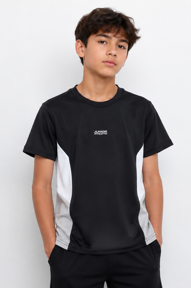 Boys Black Sports T-Shirt