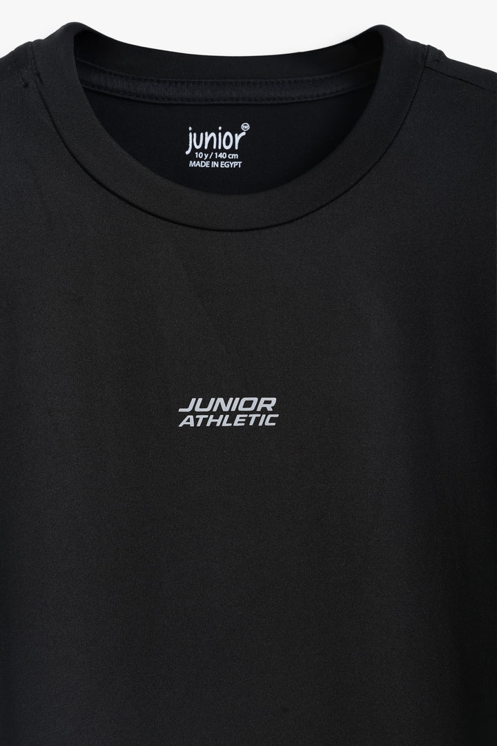 Boys Black Sports T-Shirt