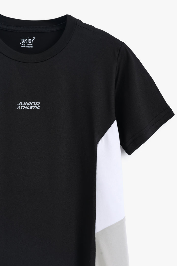 Boys Black Sports T-Shirt
