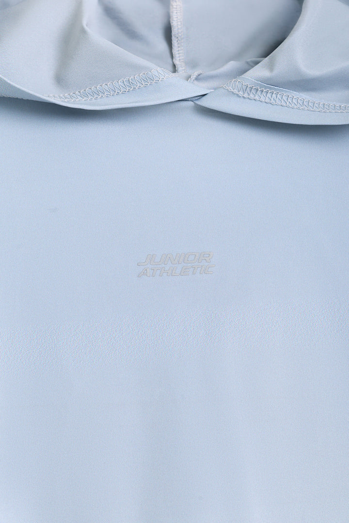 Boys Light Blue Hooded T-Shirt