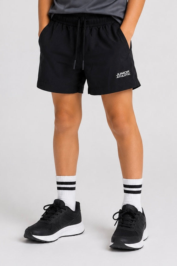 Boys Black Athletic Shorts