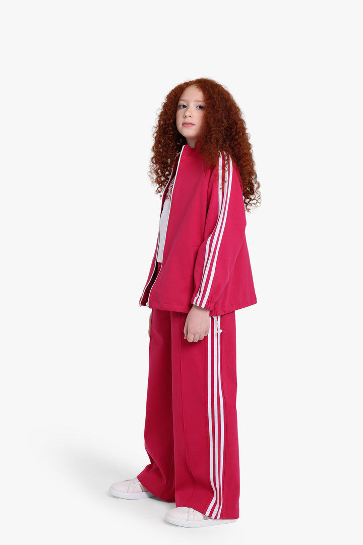 Track Jacket With White Stripes