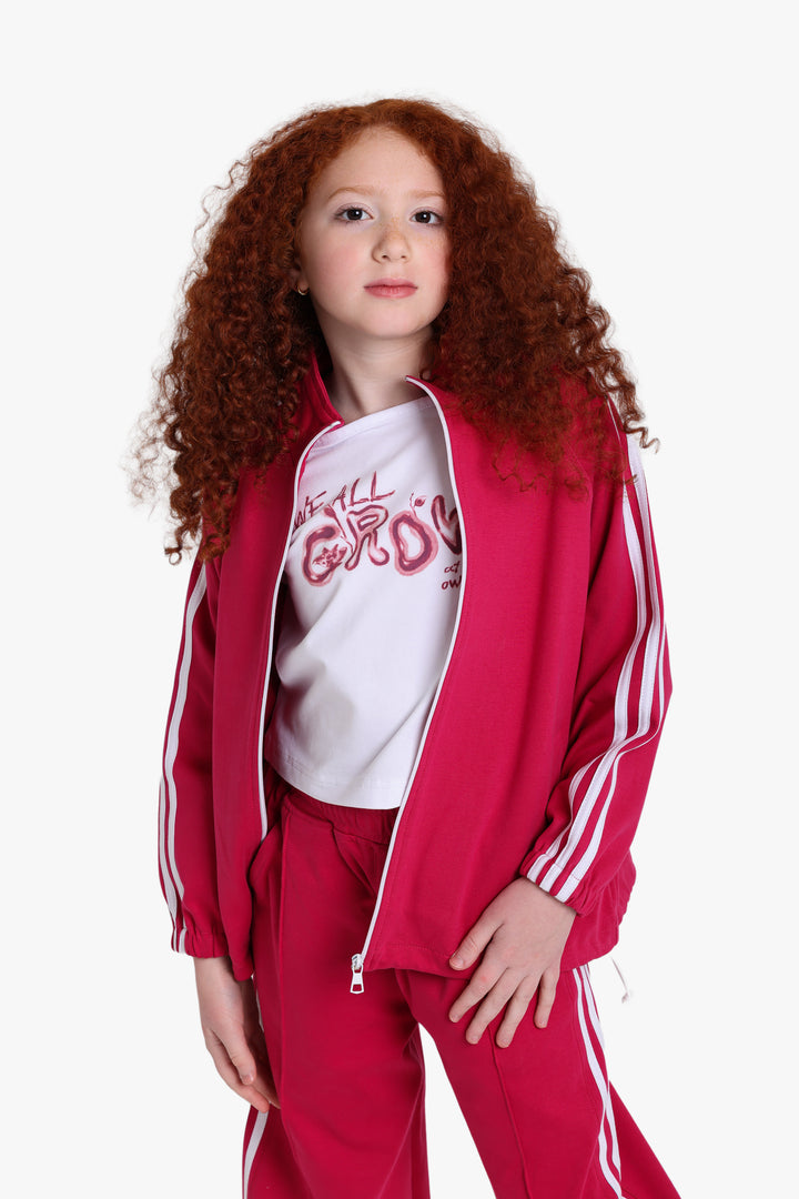Track Jacket With White Stripes