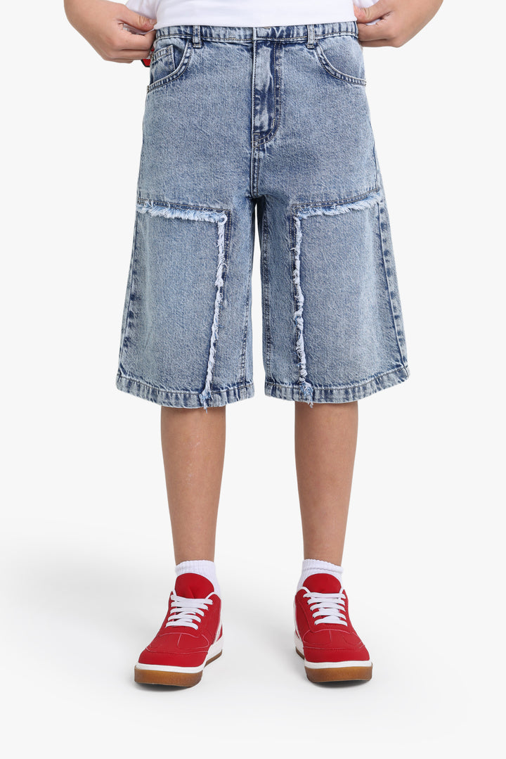 Wide Leg Denim Short