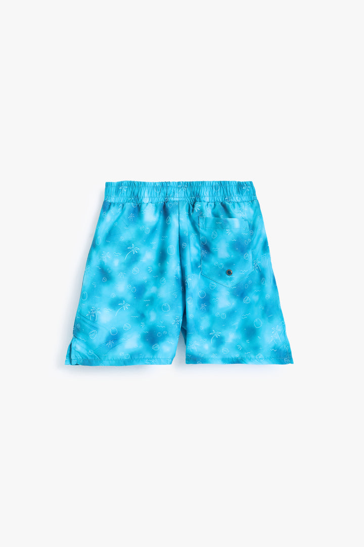 Boys Blue Wavy Shorts