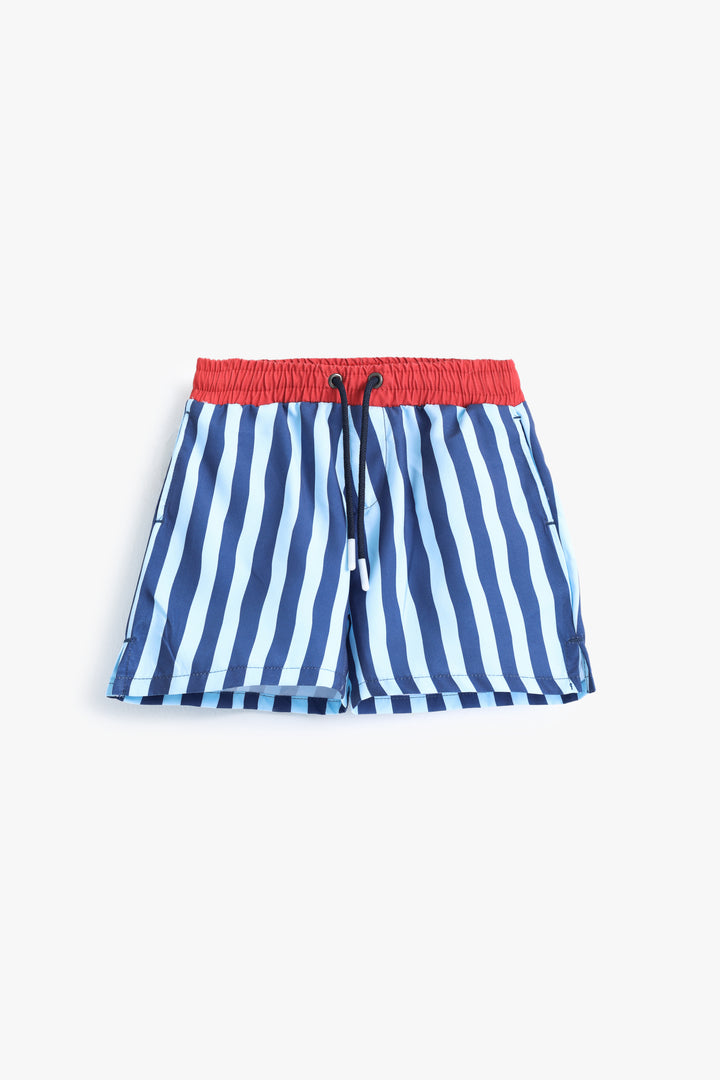 Boys Navy Striped Shorts