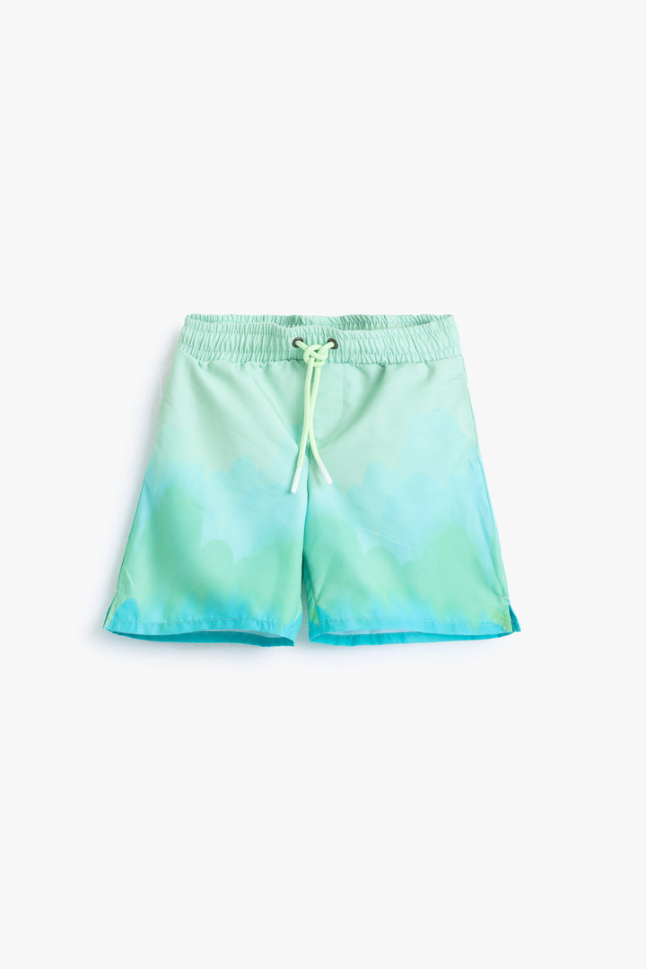 Boys Light Green Gradient Shorts
