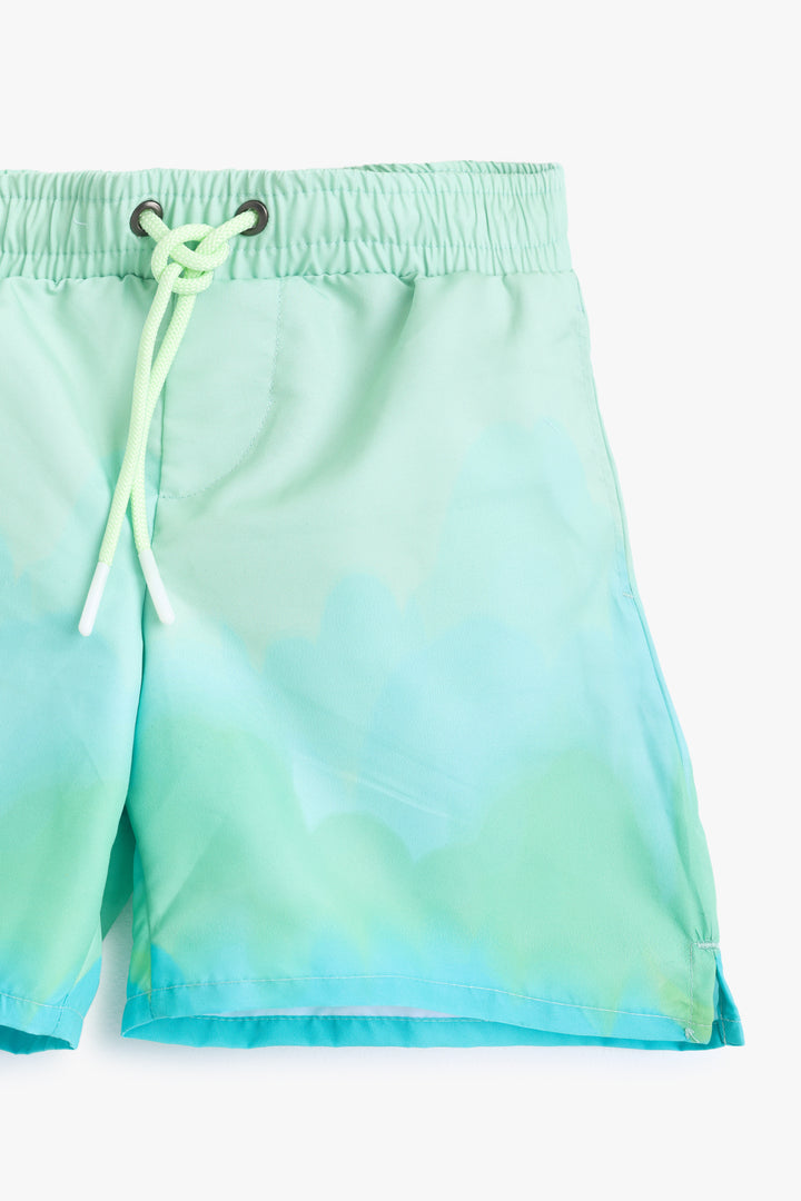 Boys Light Green Gradient Shorts