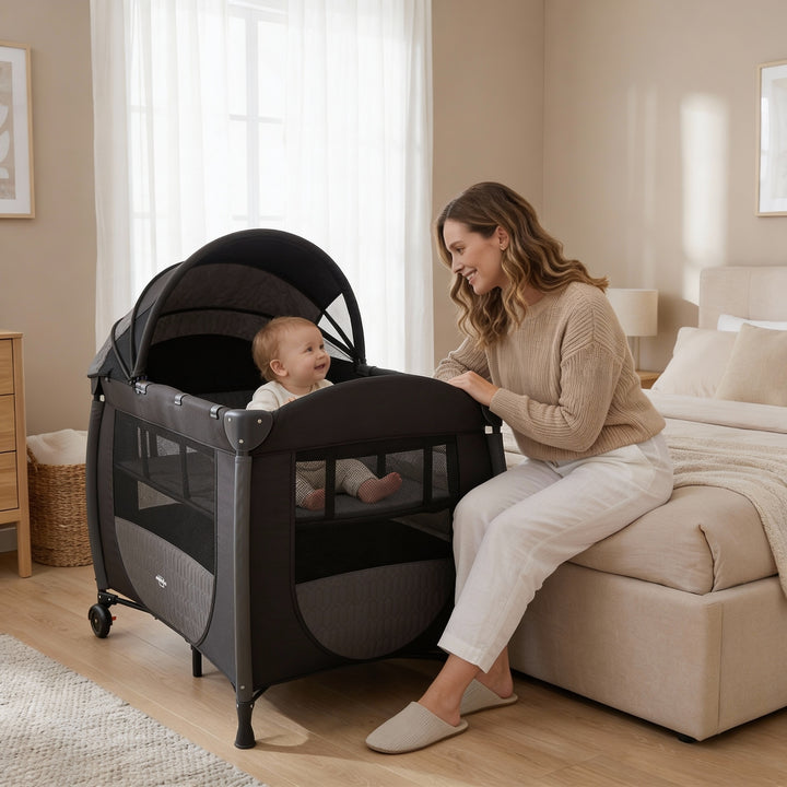 Allure Grey Baby Bed