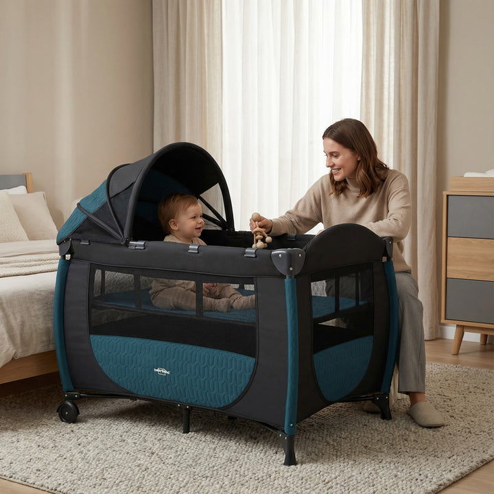 Allure Navy Baby Bed