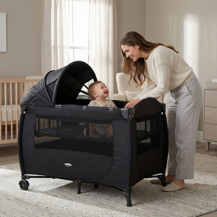 Allure Black Baby Bed