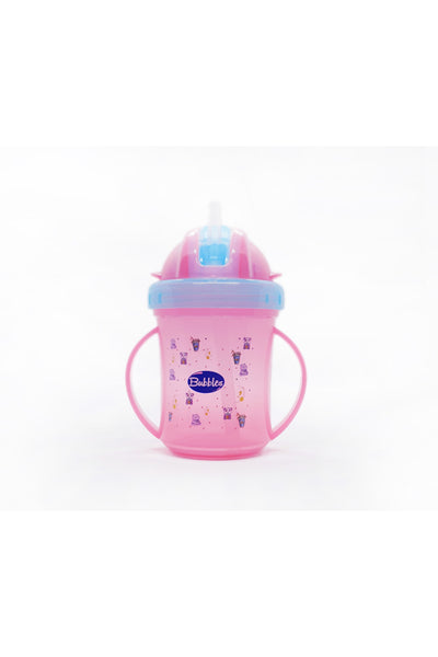 Bubbles cup with straw