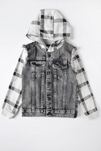 Checks Denim Hoodie Jacket - Junior Egypt