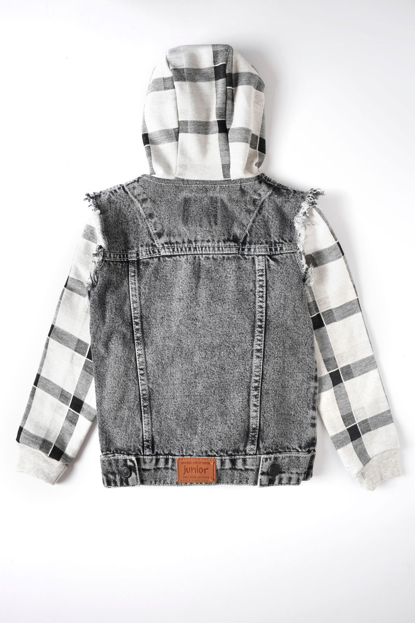 Checks Denim Hoodie Jacket - Junior Egypt