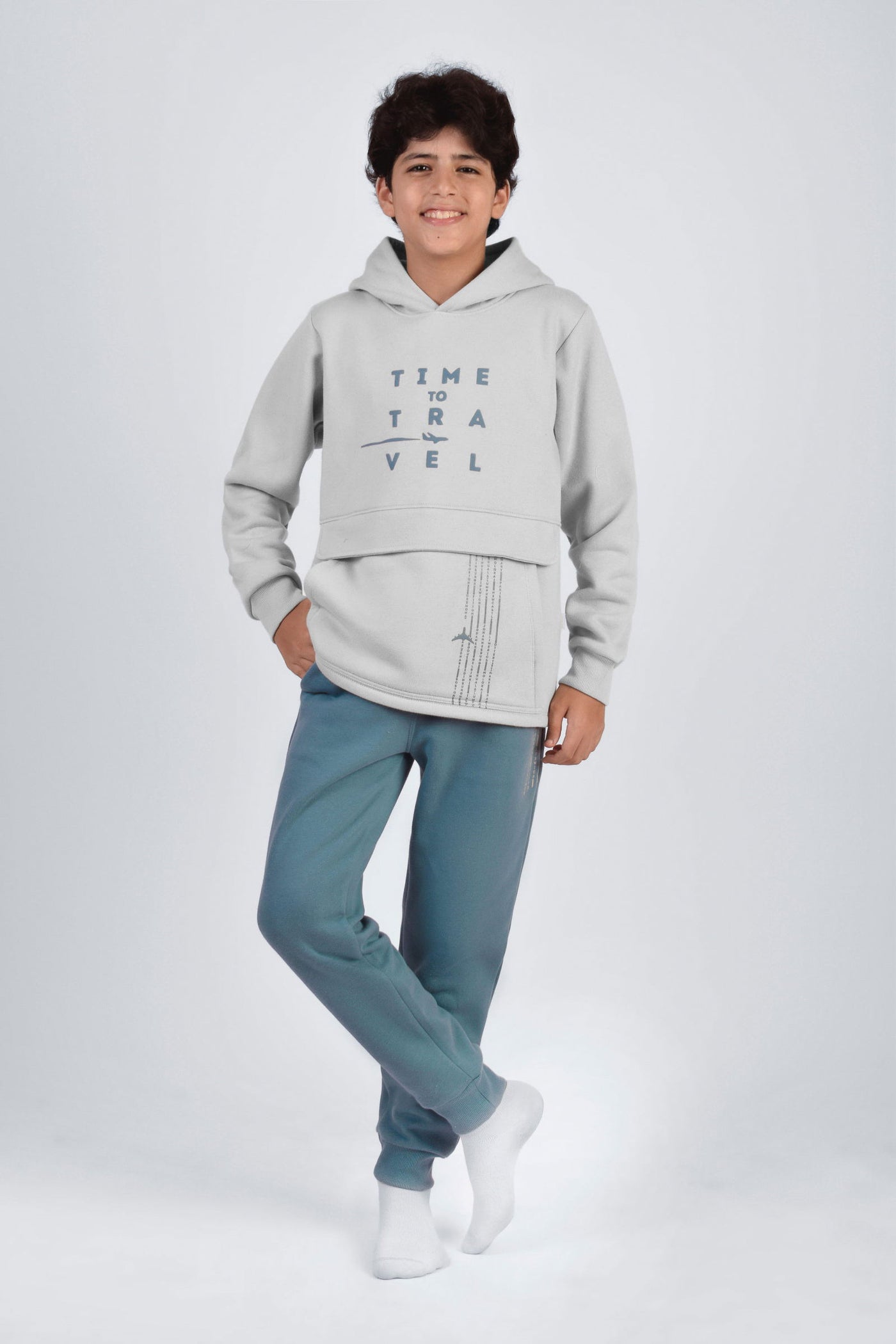 Hooded Printed Pajama Set - Junior Egypt