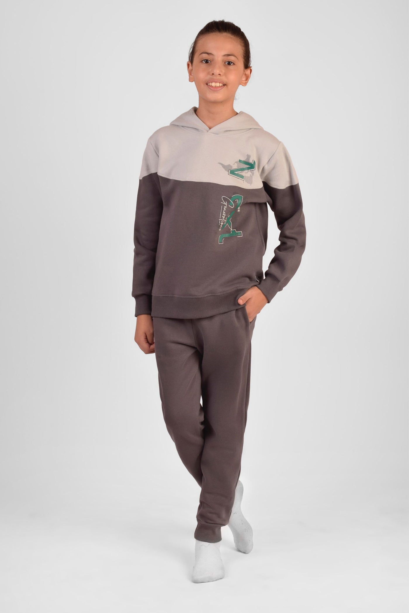 Hooded Printed Pajama Set - Junior Egypt