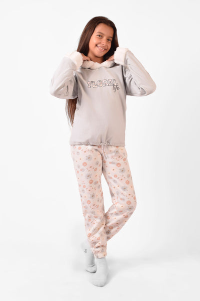 Hooded Printed Pajama Set - Junior Egypt