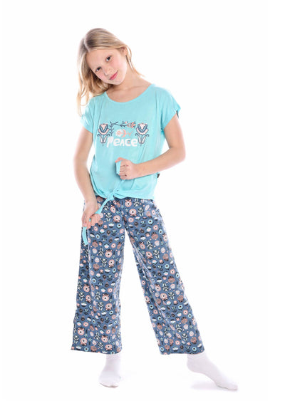 Printed Short Sleeve Pajamas Set 2 Pieces - Junior Egypt