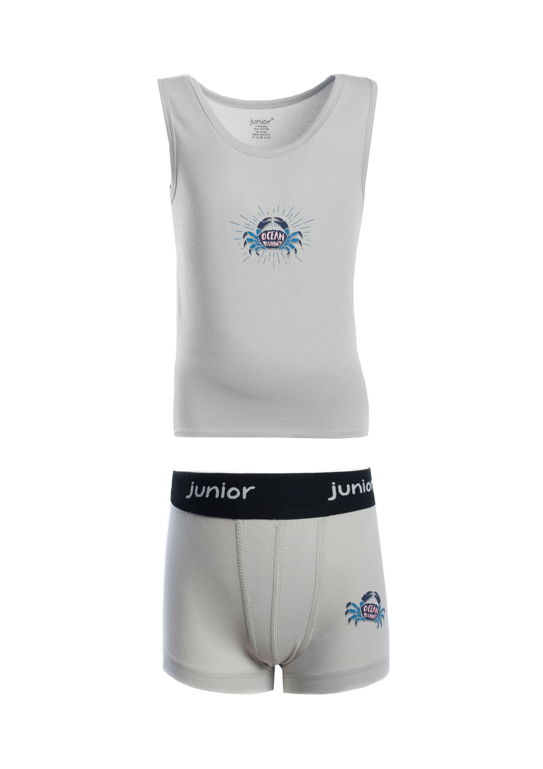 Printed Sleeveless Flannel With Boxer - Junior Egypt