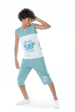 Printed Sleeveless pajamas Set 2 Pieces