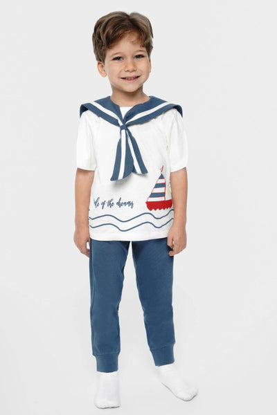 Round Printed Short Sleeve Set - Junior Egypt