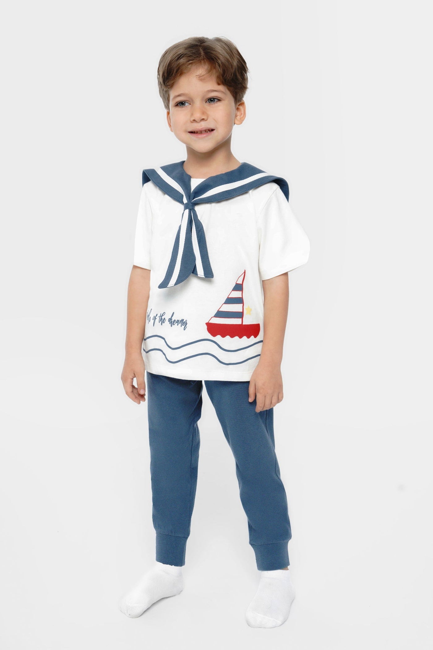 Round Printed Short Sleeve Set - Junior Egypt