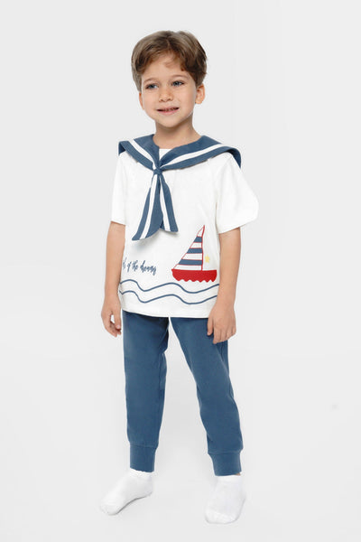 Round Printed Short Sleeve Set - Junior Egypt