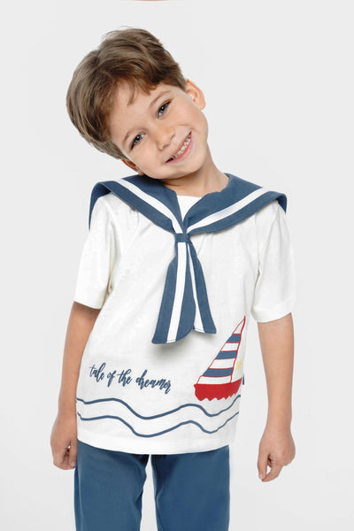 Round Printed Short Sleeve Set - Junior Egypt